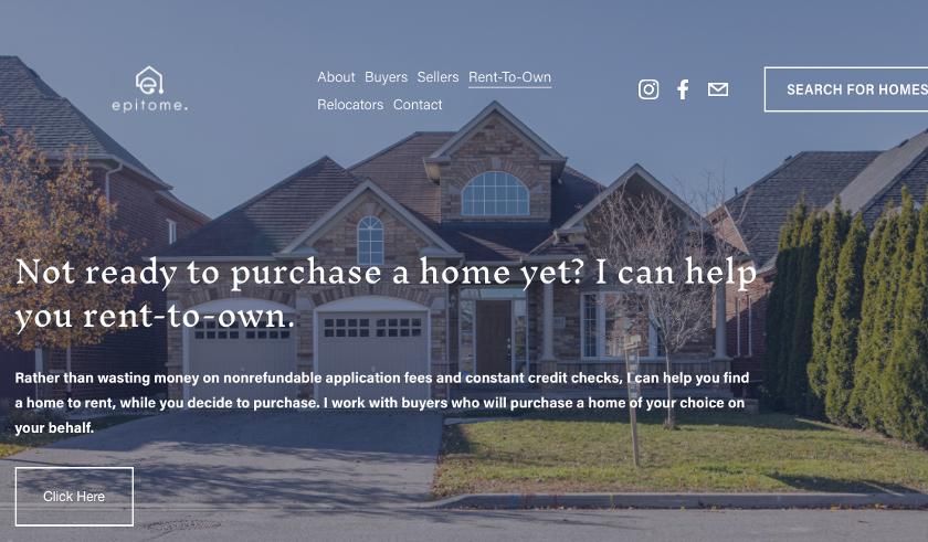 Epitome of Real Estate landing page